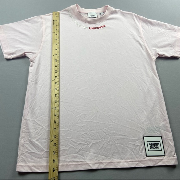 Burberry Oversized Pink T Shirt Size Adult Extra Small XS Unicorn Unisex London - Picture 5 of 9